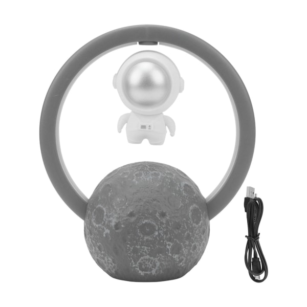 Magnetisk flytande högtalare Upphängd Spaceman RGB-ljushögtalare Bluetooth trådlös ljudhögtalare Silver