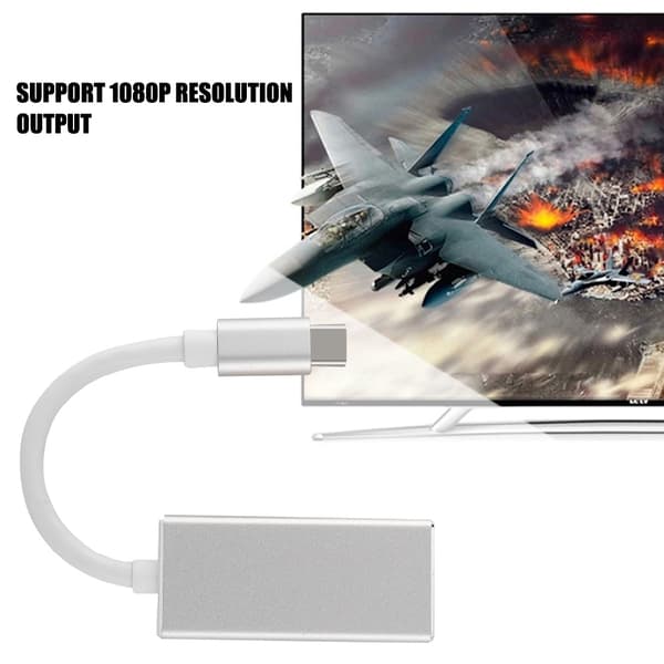 1080P Type C til Mini DP HD Videokabel Høj Hastighed Sølv