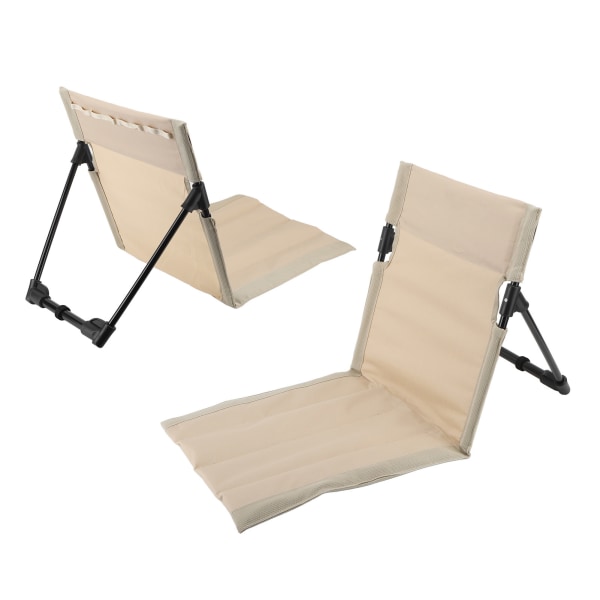 Outdoors Lounger Park Beach Chair Bærbar sammenleggbar strandloungestol for voksne med justerbar ryggstøtte Khaki