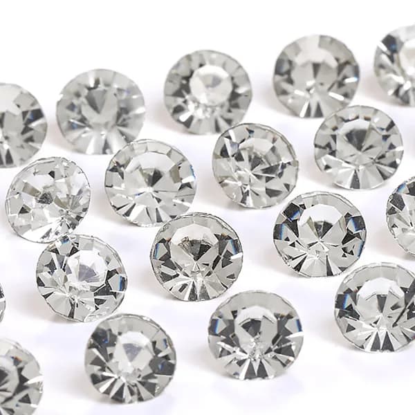 100-pack Diamanter Silver Bordsdekorationer Fest Dop Bröllop Silver och Metall 1cm