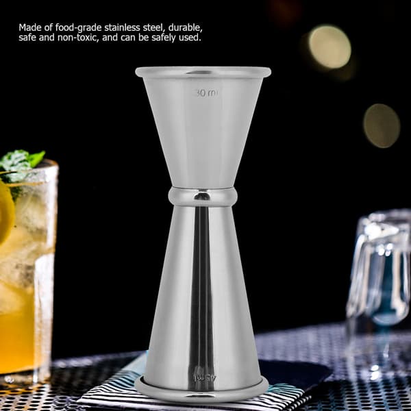 Cocktail shaker i rustfrit stål, dobbelt jigger, bartenderværktøj 30 ml 45 ml