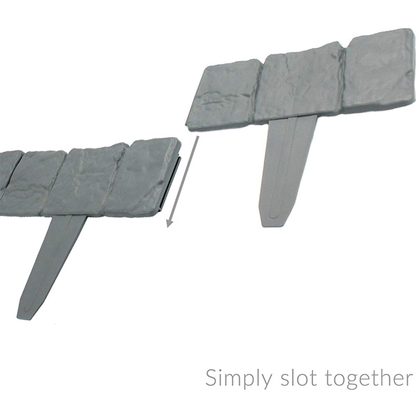 1 set imitation sten staket trädgård plast räcke (grå tio stycken)