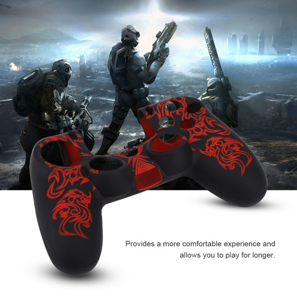 Myk Silikondeksel Skin Grip Shell Cover for Sony Playstation 4 PS4 Kontroller Rød