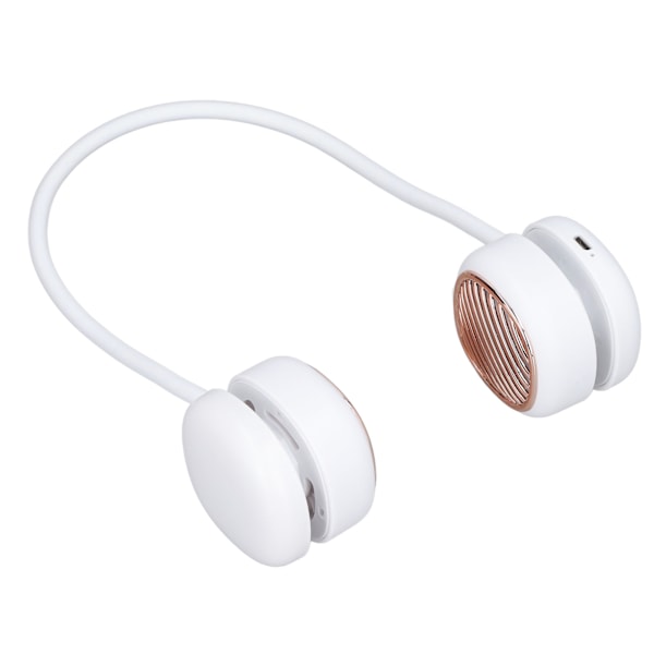 Halsfläkt 5 Hastigheter 720 Grader Justerbar USB Laddning Infällbar Slang Handsfree Bärbar Fläkt för Löpning Cykling Vit