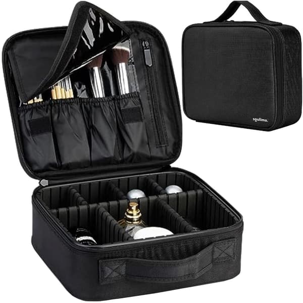 Rummelig makeuptaske med håndtag