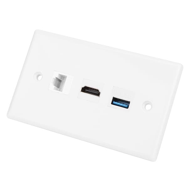 CAT6 HDMI USB3.0 Vægpladestikpanel US Standard