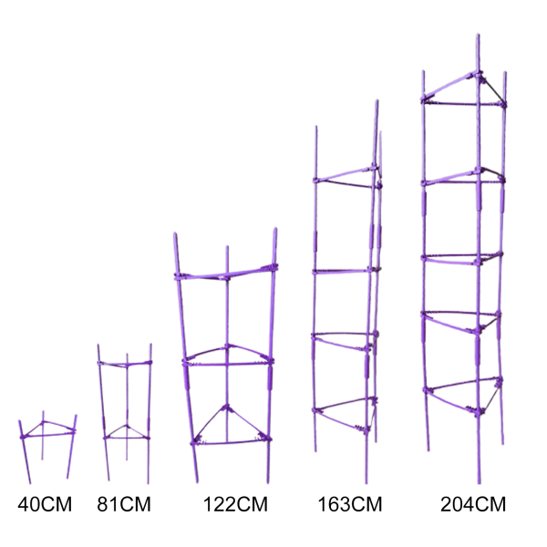 Ny tomatpelare tomatplanteringsställ gurka luffa peppar aubergine planteringsställ klätterställning växtstödssats lila 2-lagers höjd ca 81CM