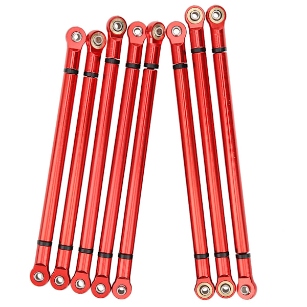 8 stk. Røde Aluminium Legering Forbindelsesstænger til SCX10 1/10 Skala 313mm Akselafstand RC Crawler Bil