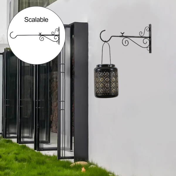 (Liten fågel) Justerbar Teleskopisk Blomkruka Krokhållare Utomhus Balkong Fågelmatare Väggkrok (30*24cm) Material: Järnkonst