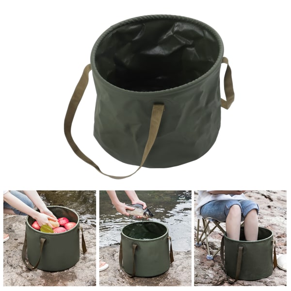 20L Vikbar Hink Lätt Vikt Platsbesparande Multifunktionell Grön Bärbar Hink för Utomhus Camping Resor Hem