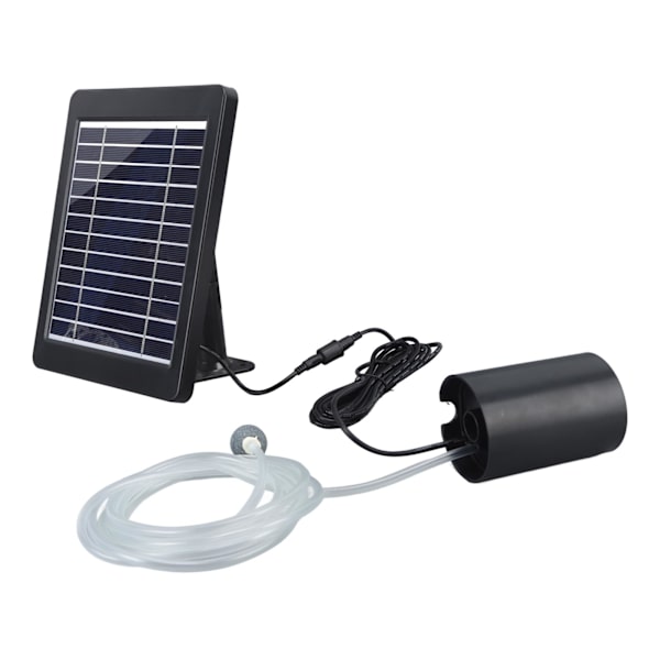 Solcelled Luftpumpe Sett 6V 4W Solcellepanel Justerbar Vinkel 3 Arbeidsmoduser Sol Oksygen Luftpumpe for Fiskedam Dam