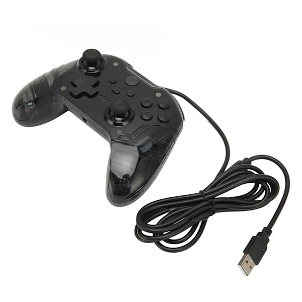 Trådløs Spilkonsol Dobbelt Vibration RGB Transparent Skal Gamepad Joystick til Xbox PC Sort