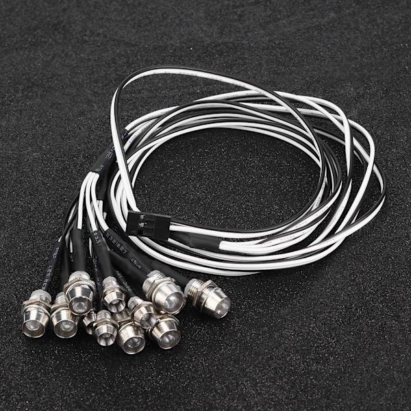 12 kpl 5 mm/3 mm etu- ja takavalot LED-valot RC-mallin drift-auton lisävaruste