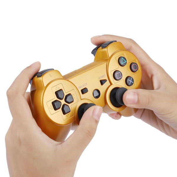 Trådløs Bluetooth Gamepad-spillkontroller Fullt utstyrt spillhåndtak for PS3 (gul)
