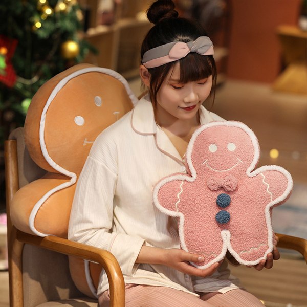 Gingerbreadmand Funny Pude Soft Børns Plyslegetøj Dukke Klud Dukke Gave 42cm Gingerbreadmand-Pink