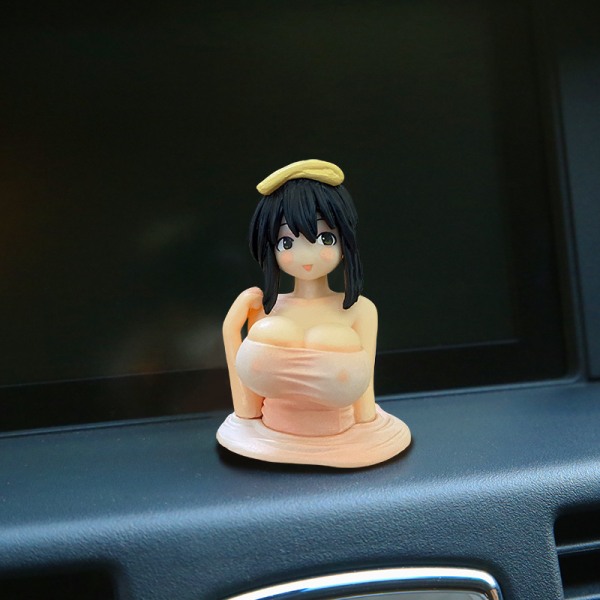 Søt Chest Shake Girl Car Decoration Cartoon Kawaii Animatio