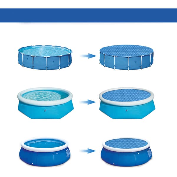 [BT02]300 cm Rund Bobleplast til Pool - Blå_xx