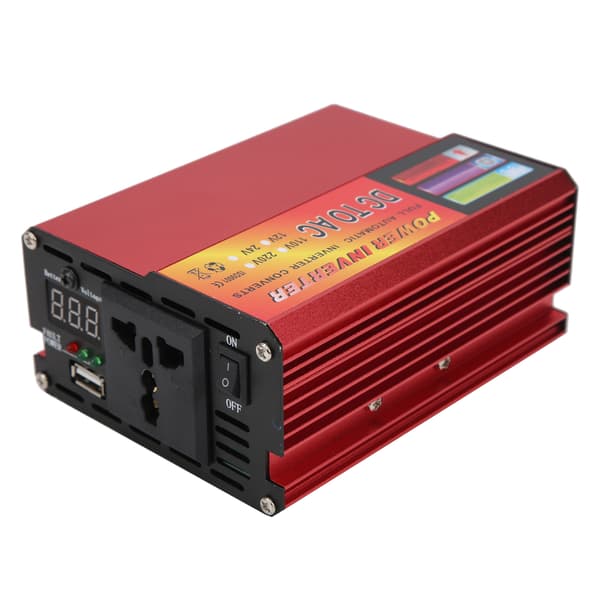 DC12V til AC220V Digital Bilstrømomformer 600W Intelligent LED-indikatorlys
