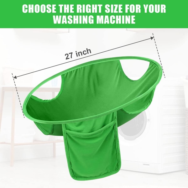Kokoontaittuva pyykinpyykkipussi - 27'' vihreä, kannettava sisäänvedettävä pyykinpesuvaijeri, kokoontaitettava pyykinsäilytysvaijeri, likaisen pyykin hylsy, pyykkipussi Co