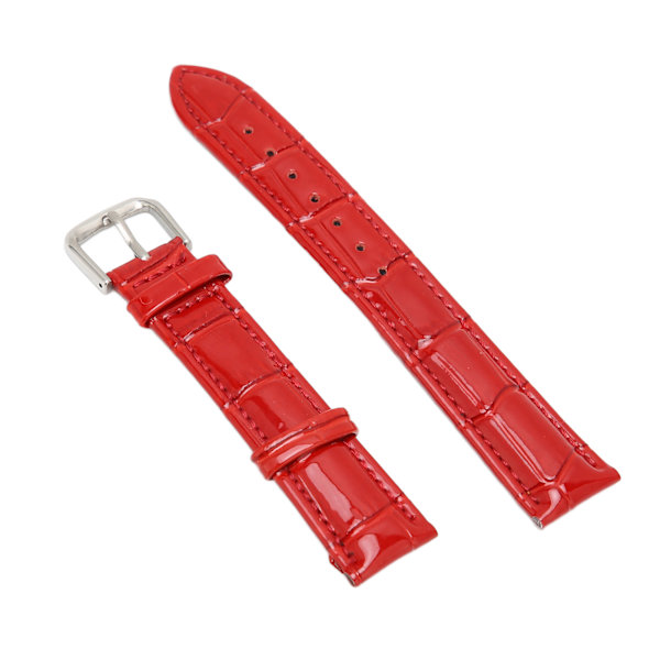 Rött konstläder armband för klocka med 18 mm stiftspänne - Svettbeständigt, luktbeständigt, universell passform för män och kvinnor