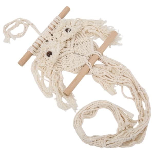 Väggbonad Bomull Boho Makramé Väv Tapestry för Vardagsrum Barnrum Kontor Beige