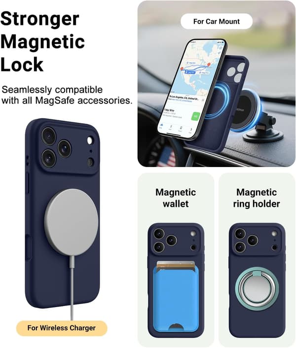 【bt02】Midnight Blue MagSafe Compatible Case for iPhone 17 Pro | Slim & Protective iPhone 17 Pro iPhone 17 Pro bleu nuit