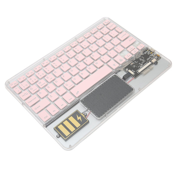 Trådløst Bluetooth Tastatur Multifunktionelt Akryl til Windows Android iOS Pink