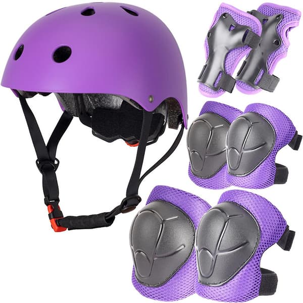 Barns skyddsutrustning Lättviktsskydd för rullskridskoåkning Purple S