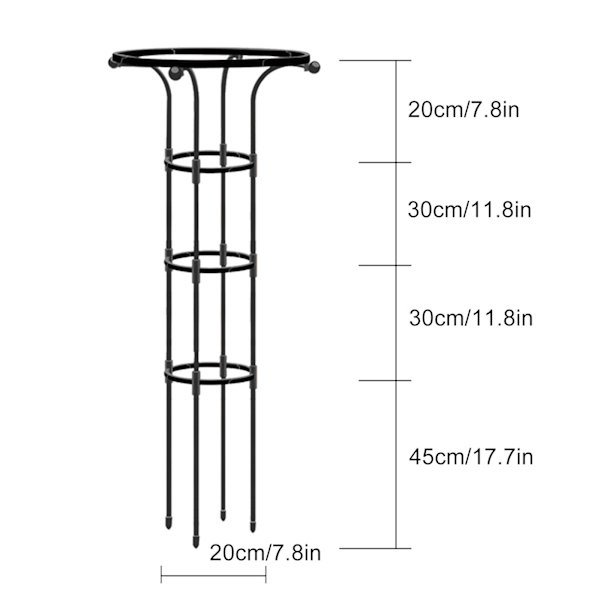 Enkelt cirkel paraply blomsterstand - sort, højde 155CM, cirkel diameter 20CM