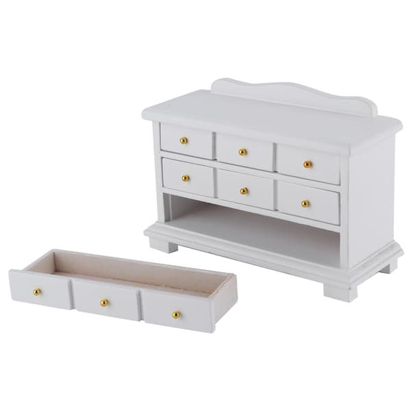 1 12 Mini Träskåp Modell Möbler Dockskåp Sovrum Lådor Leksak