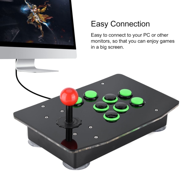 USB Arcade Fighting Game Console Joystick No Delay Controller för PC-datorspel- W