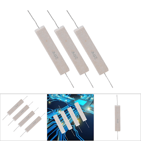 10 Højpræcisions Cementmodstande ±5% til PCB - 20W 30 Ohm Effektmodstande