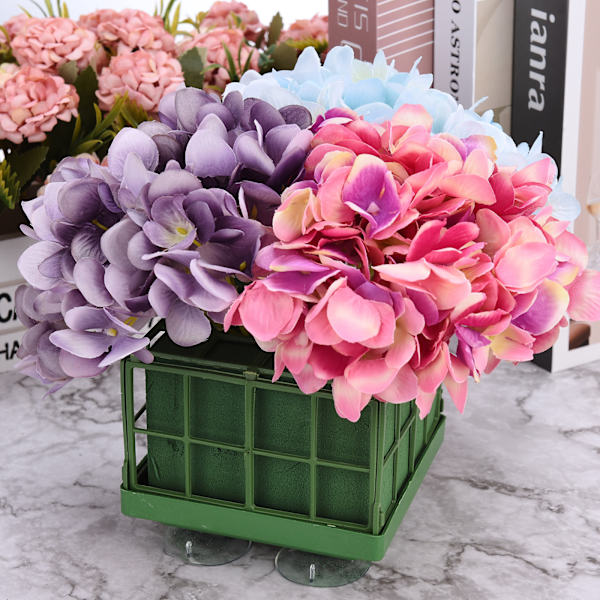 (Förpackningsstorlek: 11,5*11,5*9cm) Kvadratisk med sugkopp bröllopsdekoration klistermärken bordsblommor torkade blommor blomsterarrangemang lera material set