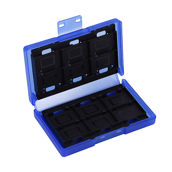 24-i-1 TF-kortboks Spil Hukommelseskort Etui Holder Bærende Opbevaring til Nintendo Switch Blå