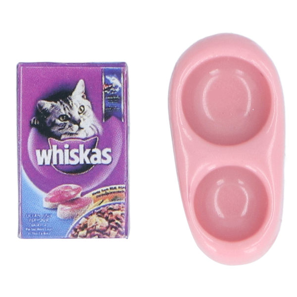 1 12 Mini Kæledyrsfodermodel Simulering Livsscene Levende Delikat Miniature Kat Hundefoder Dukkehustilbehør