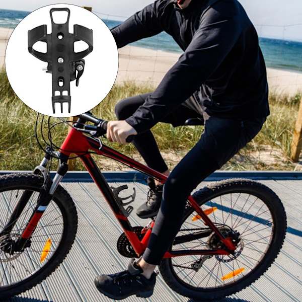 Flaskhållare för vattenkoppar och vattenkokare - Stöd för cyklar och elscootrar (Svart)