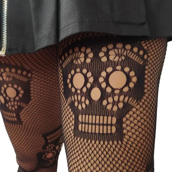 Naisten Ohut Slim Fit Muodikkaat Elegantit Kallokuvioiset Fishnet-Sukkahousut Mustat