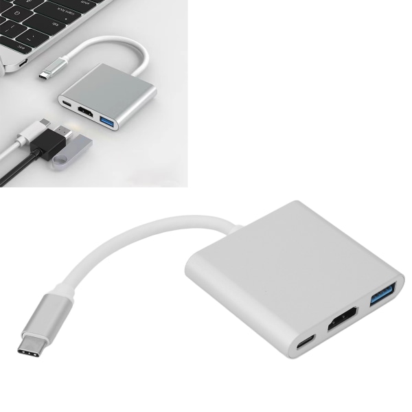 3 i 1 Type C-dokkingstasjon USB 3.0-dokkingstasjon USB C Hub for bærbar datamaskin