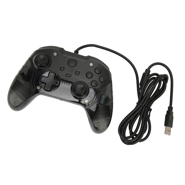 Trådløs Spilcontroller Dobbelt Vibration RGB Transparent Skal Gamepad til Xbox PC Sort