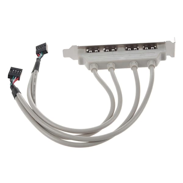 2x bundkort 4-ports USB 2.0 til 9-bens header-beslag forlængerkabel