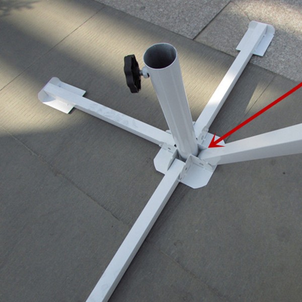 Bærbar Foldbar Strandparasolfod Outdoor Patio Solskærm Parasolbase Holder Hvid