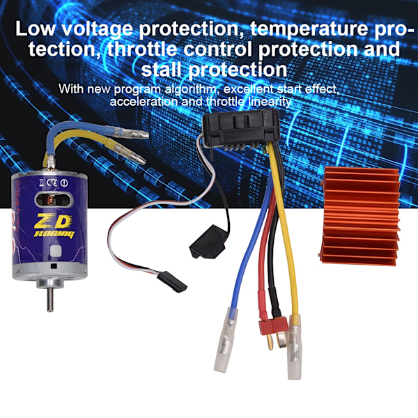 Kestävä 540 Harjattu Moottori 45A ESC Set Kit 1/10 RC Buggy Truggy Truck Crawlerille Oranssi