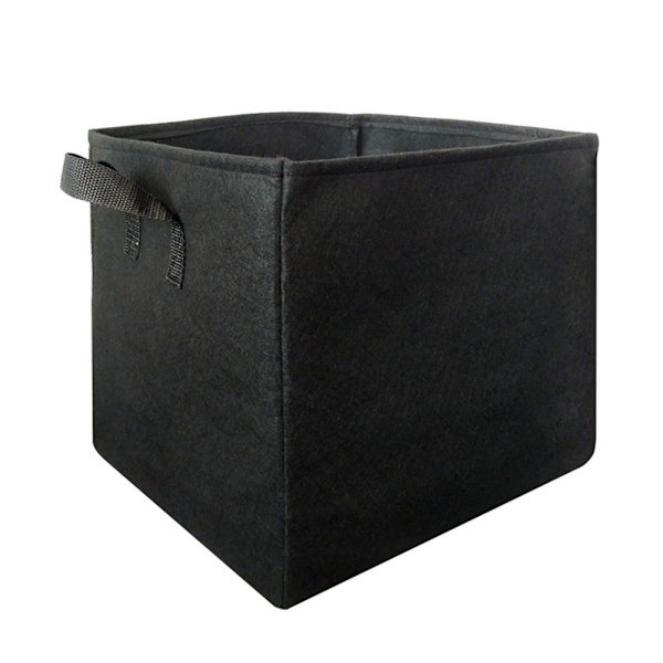 Musta 25 gallonaa (45*45*45cm) neliömäinen istutuspussi, paksuuntunut huopa, 1 mm paksu