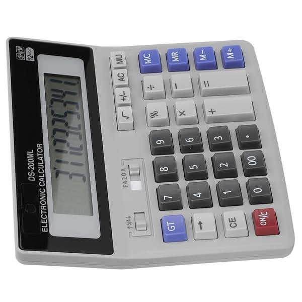 Solcelledrevet kalkulator 12 sifre LCD-skjerm Basic Office Standardfunksjon