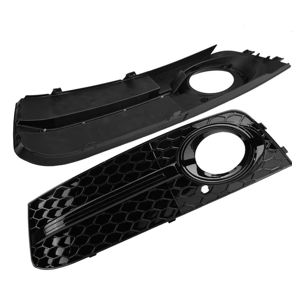 2 stk. RS4-stil blank svart frontfanger tåkelysgriller for Audi A4 B8 2009 2012