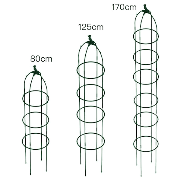 Rose-klematis-stativ, vindmølle, jasmin, vin, europæisk måneblomst-stativ, justerbar diameter og højde (80CM grøn)