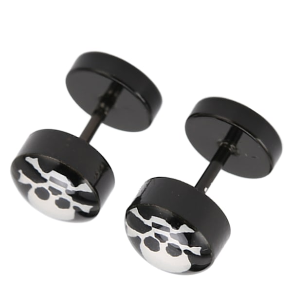 2 stk Skalleøredobber, Retro DIY Små Lette 14mm/0.6in Lengde Sorte Studder i Legering Materiale for Menn Hverdagsbruk