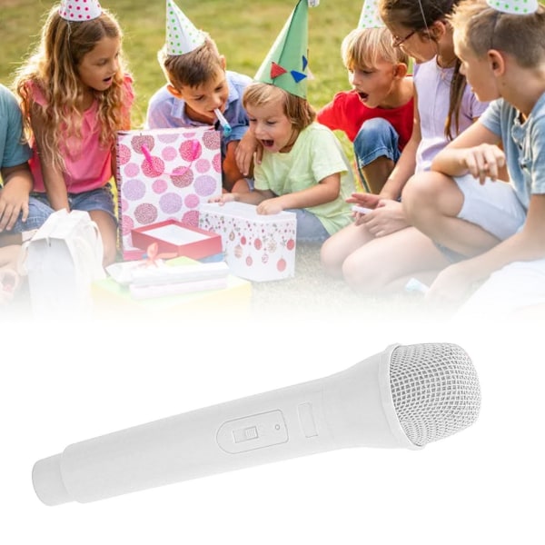 Låtsaslek Mikrofonleksak Bärbar slät botten Realistisk ABS-plastmikrofoner Rekvisita för prestationsintervju Vit