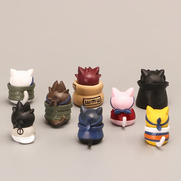8 stk. Kat Action Figur Anime Dekoration Samling Mini Legetøjsmodel Gave til Børn