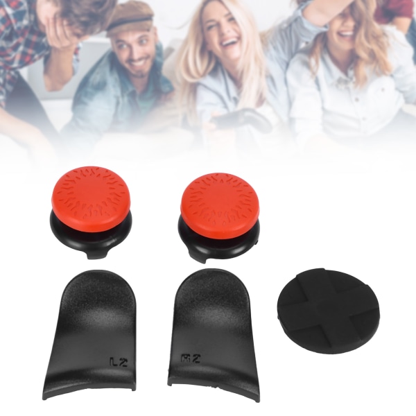 5 i 1 Tommelpinne Grip Key Cap Joystick Cover L2 R2 Trigger Extender for PS5 Controller Rouge